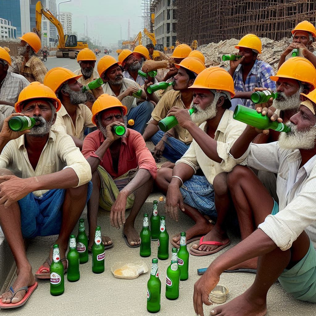 construction labour drinking